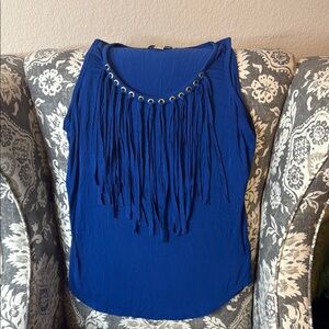 Michael Kors Blue Embellished Tank Top